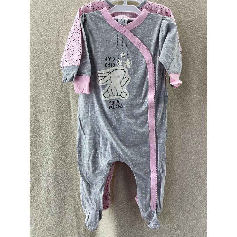 Gerber Bunny Print / “Hold Onto Your Dreams” Sleepers - Set of 2